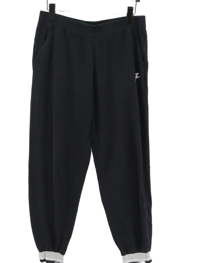 Nike Women's Sports Bottoms L Black Cotton with Polyester, Viscose