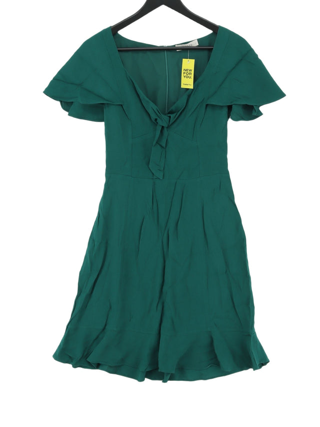 Oasis Women's Midi Dress UK 8 Green Viscose with Polyester