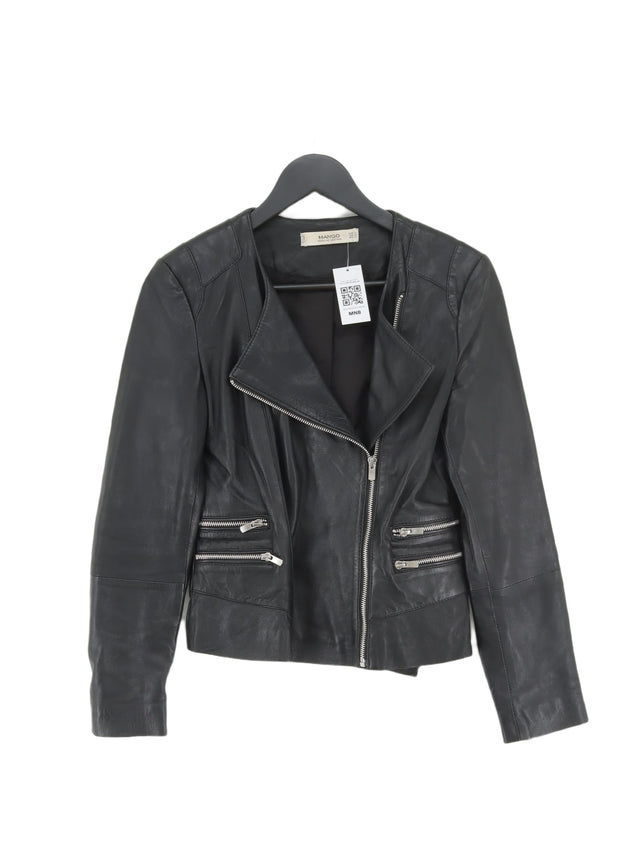 Mango Women's Jacket S Black 100% Leather