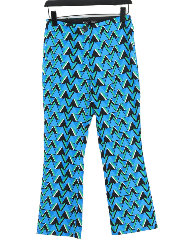 Zara Women's Suit Trousers M Blue Cotton with Elastane