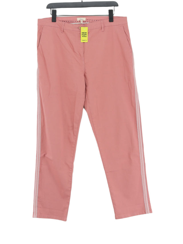 Joules Women's Suit Trousers UK 16 Pink Cotton with Elastane, Lyocell Modal