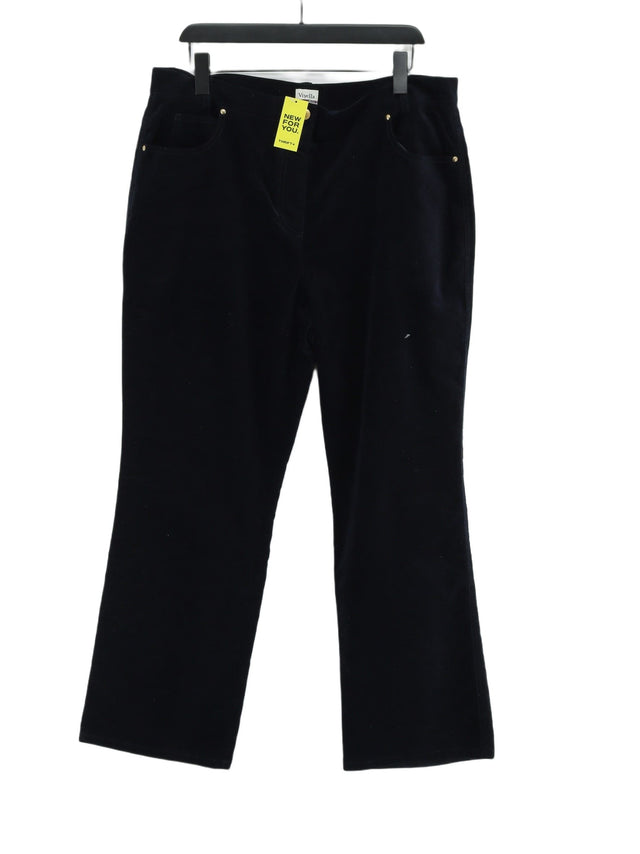 Viyella Women's Suit Trousers UK 18 Black Cotton with Elastane