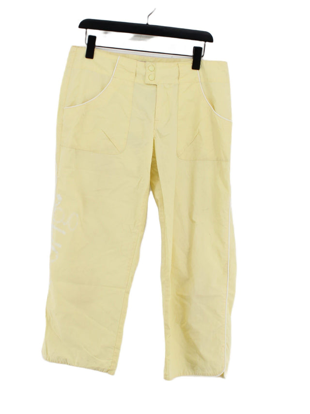 Billabong Women's Trousers UK 16 Yellow 100% Cotton