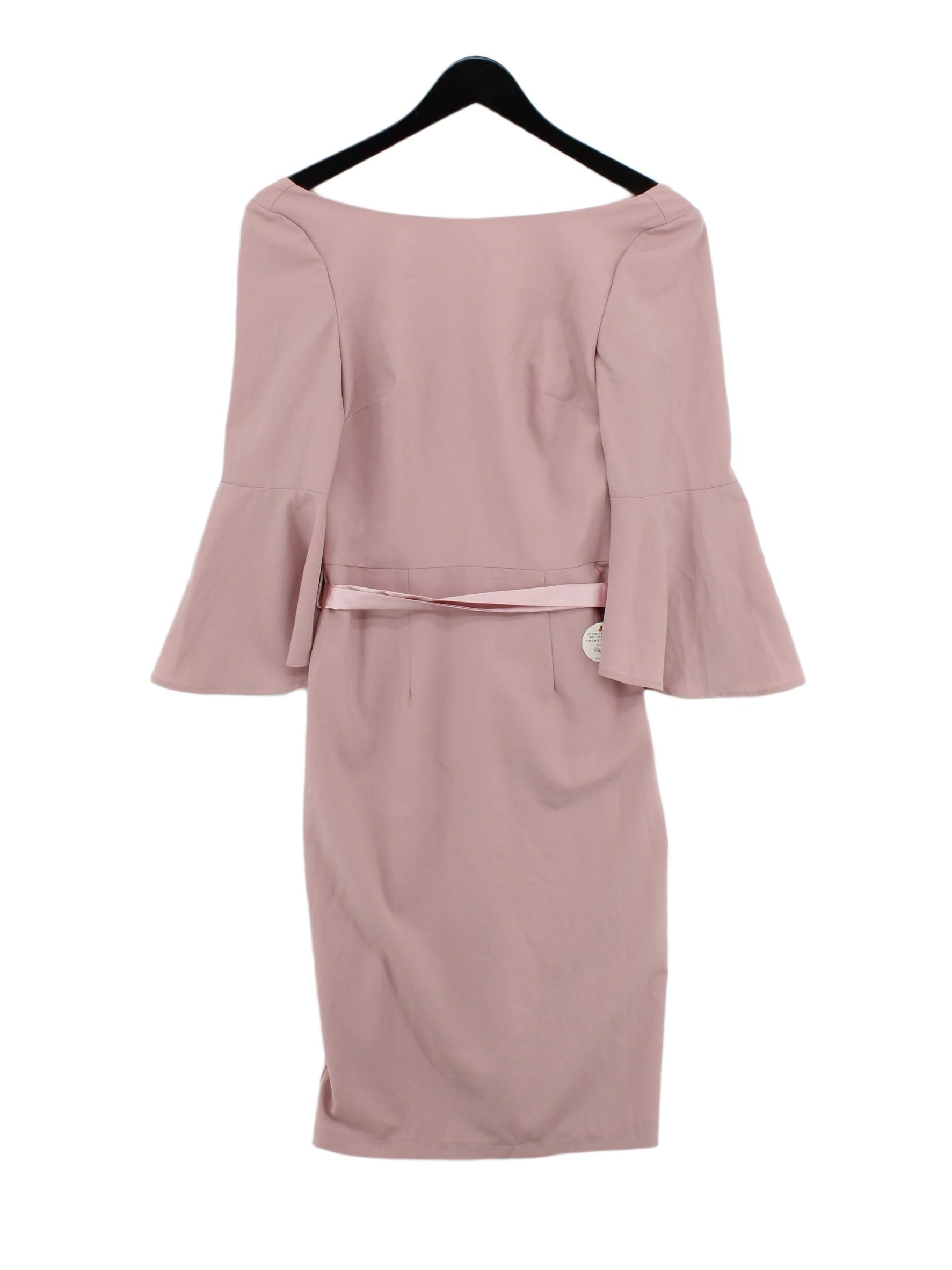 Chi Chi London Women's Midi Dress Uk 6 Pink 100% Polyester
