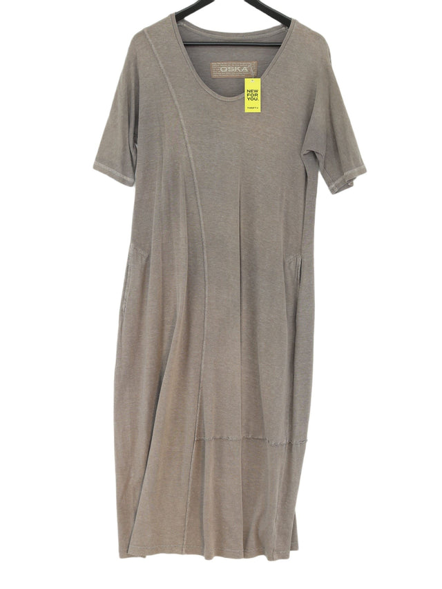 OSKA Women's Maxi Dress L Grey Cotton with Other