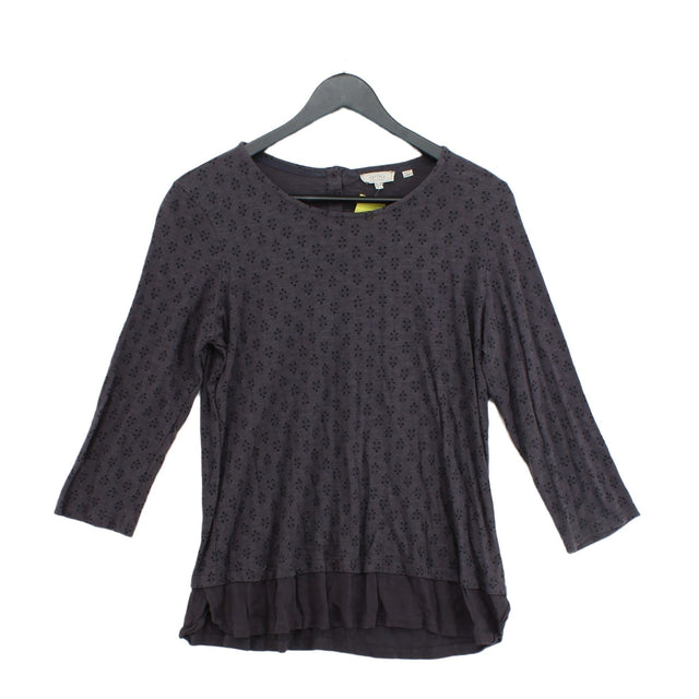 FatFace Women's T-Shirt UK 10 Purple Cotton with Lyocell Modal, Viscose