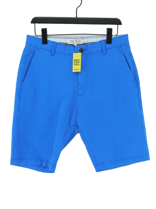 Jack Wills Men's Shorts W 32 in Blue Cotton with Elastane