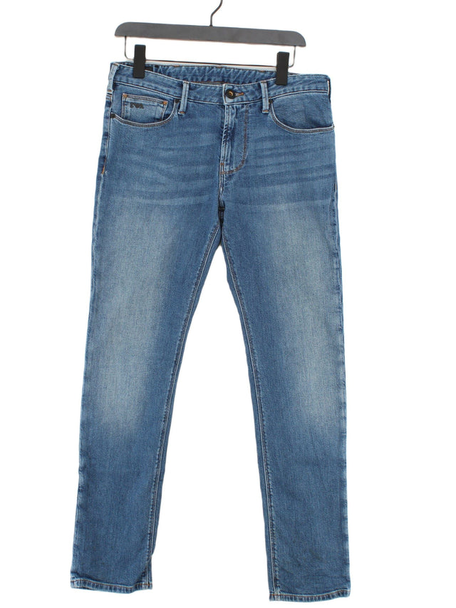 Emporio Armani Men's Jeans W 31 in Blue Cotton with Elastane