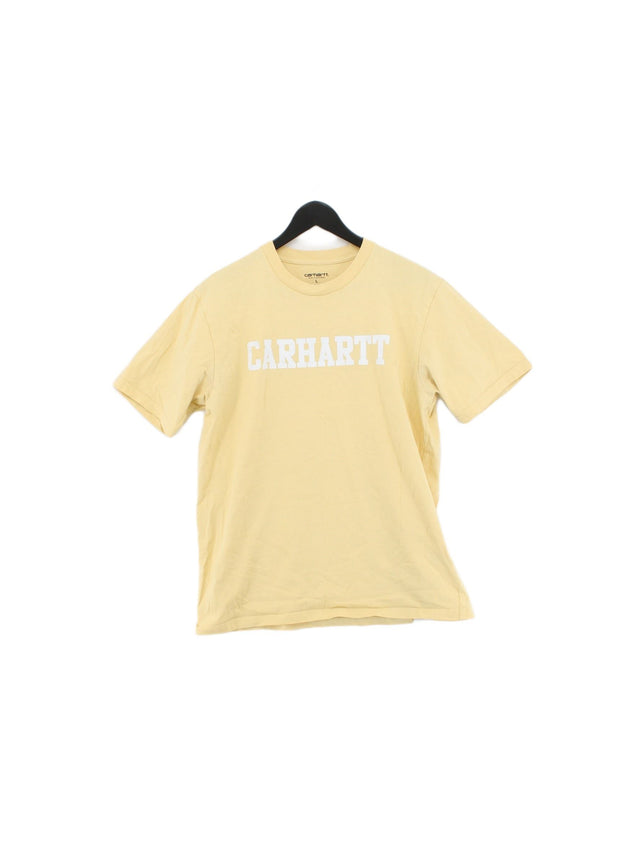 Carhartt Men's T-Shirt L Yellow 100% Cotton
