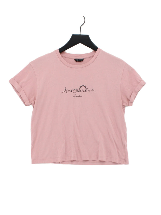 Topshop Women's T-Shirt UK 10 Pink 100% Cotton