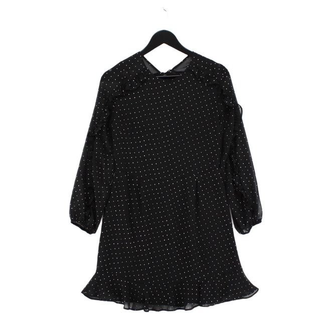 Oliver Bonas Women's Midi Dress UK 10 Black 100% Polyester