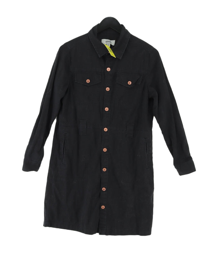 New Look Women's Midi Dress UK 12 Black 100% Cotton