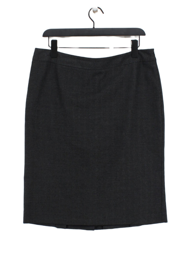 Paul Costelloe Women's Midi Skirt UK 14 Grey Polyester with Elastane, Viscose