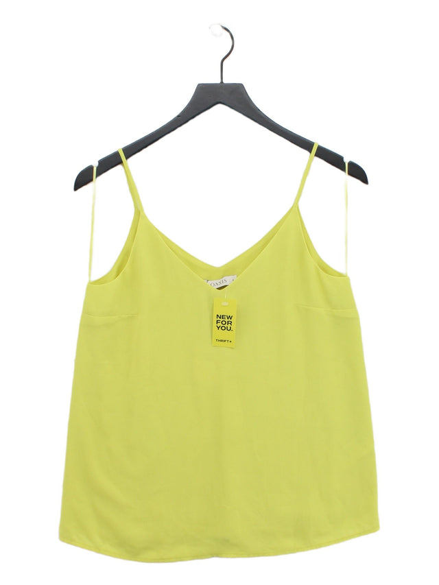Oasis Women's Blouse UK 10 Yellow 100% Polyester