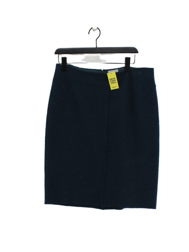 Jigsaw Women's Midi Skirt UK 14 Blue Wool with Polyester