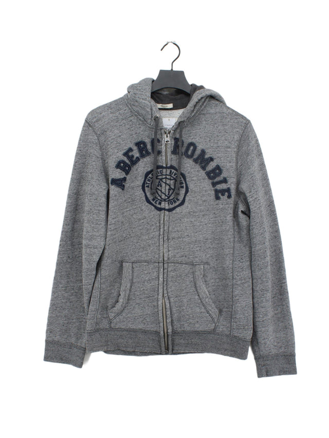 Abercrombie & Fitch Women's Hoodie M Grey Cotton with Polyester