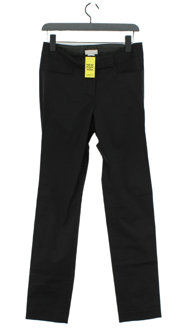 Gant Women's Suit Trousers UK 10 Black Cotton with Elastane, Polyamide