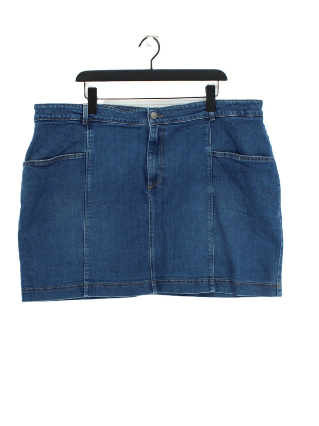 FatFace Women's Mini Skirt UK 22 Blue Cotton with Elastane