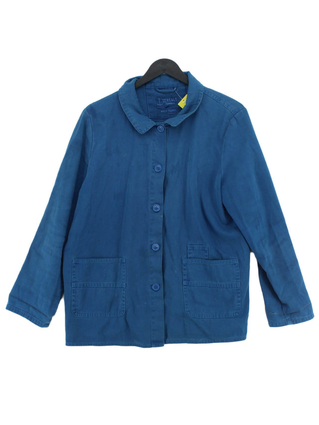 Seasalt Women's Shirt UK 14 Blue 100% Cotton