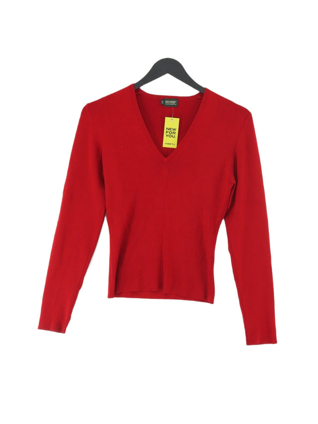 Hobbs Women's Jumper UK 12 Red Silk with Elastane