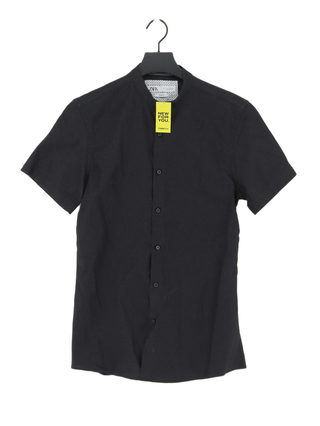 Zara Men's Shirt S Black Cotton with Polyester