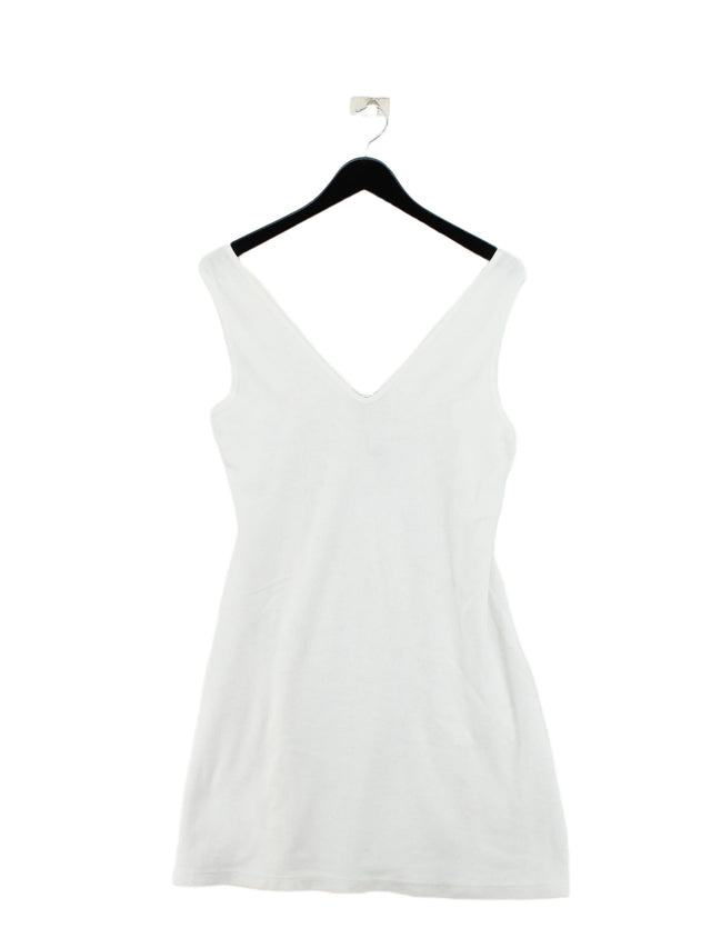 The White Company Women's Midi Dress L White Cotton with Polyester