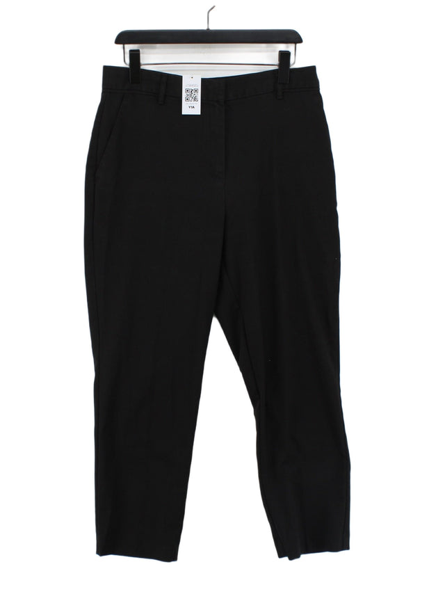 Next Women's Suit Trousers UK 14 Black Polyester with Elastane, Viscose