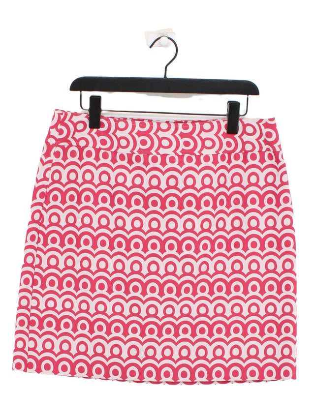 Ann Taylor Women's Midi Skirt UK 16 Pink Cotton with Polyester