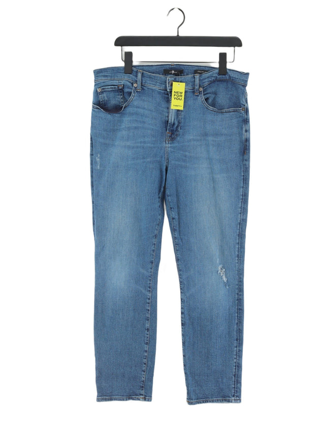 For All Mankind Women's Jeans W 32 in Blue Cotton with Elastane