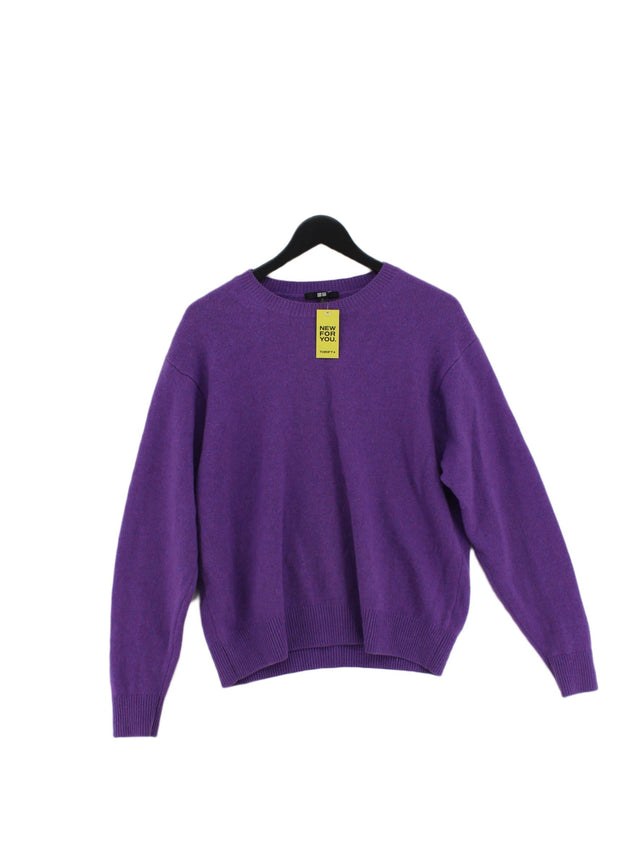 Uniqlo Women's Jumper L Purple 100% Wool