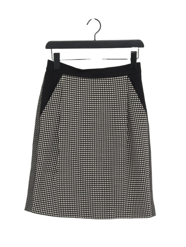 Marella Women's Midi Skirt UK 10 Black Polyester with Elastane, Linen