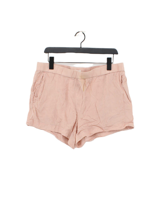Arket Women's Shorts L Pink Cotton with Silk