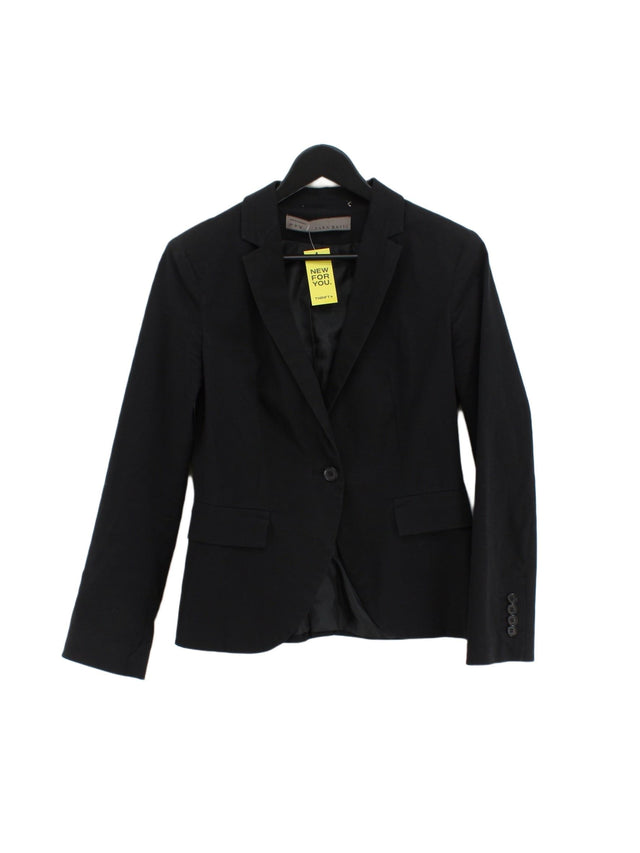 Zara Women's Blazer M Black Cotton with Elastane, Polyester