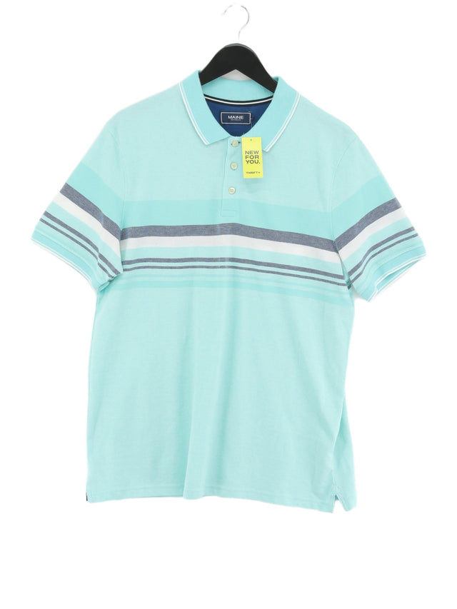 Maine Men's Polo M Blue 100% Cotton