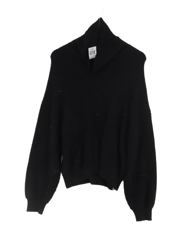 Zara Women's Jumper M Black Viscose with Nylon, Polyester