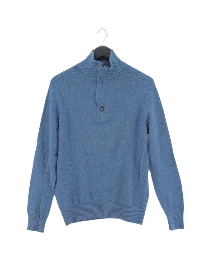 Banana Republic Men's Jumper M Blue Wool with Nylon