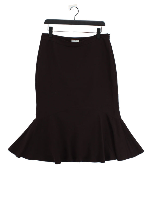 Planet Women's Midi Skirt UK 12 Black 100% Polyester