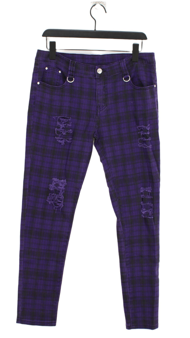 Banned Women's Jeans L Purple Cotton with Elastane
