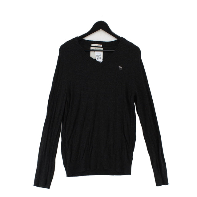 Abercrombie & Fitch Men's Jumper M Black Cotton with Cashmere