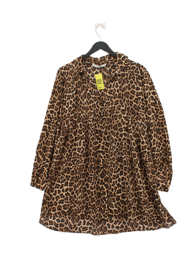 Zara Women's Midi Dress M Brown 100% Polyester