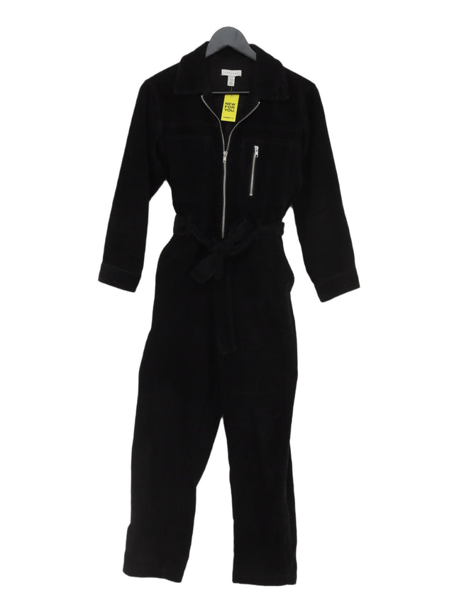 Topshop Women's Jumpsuit UK 8 Black 100% Cotton