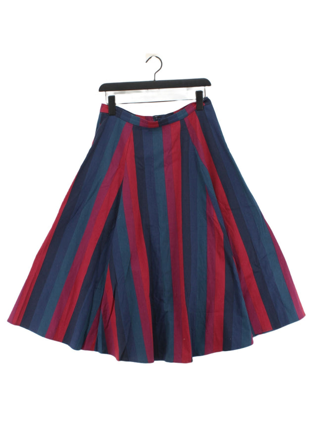 Collectif Women's Midi Skirt UK 12 Multi Cotton with Elastane