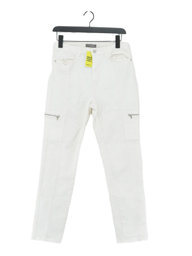 Mint Velvet Women's Jeans UK 12 White Polyester with Cotton, Elastane