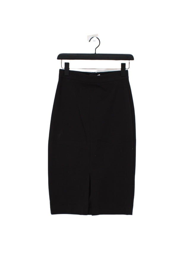 Banana Republic Women's Midi Skirt W 25 in Black Cotton with Viscose