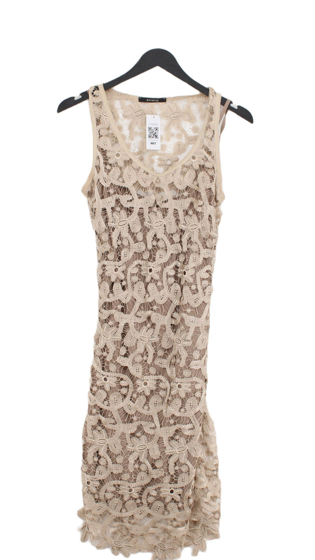 Sfizio Women's Midi Dress UK 10 Cream 100% Polyester