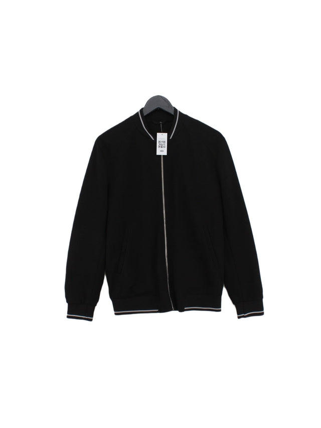 Zara Men's Jacket Chest: 38 in Black 100% Polyester