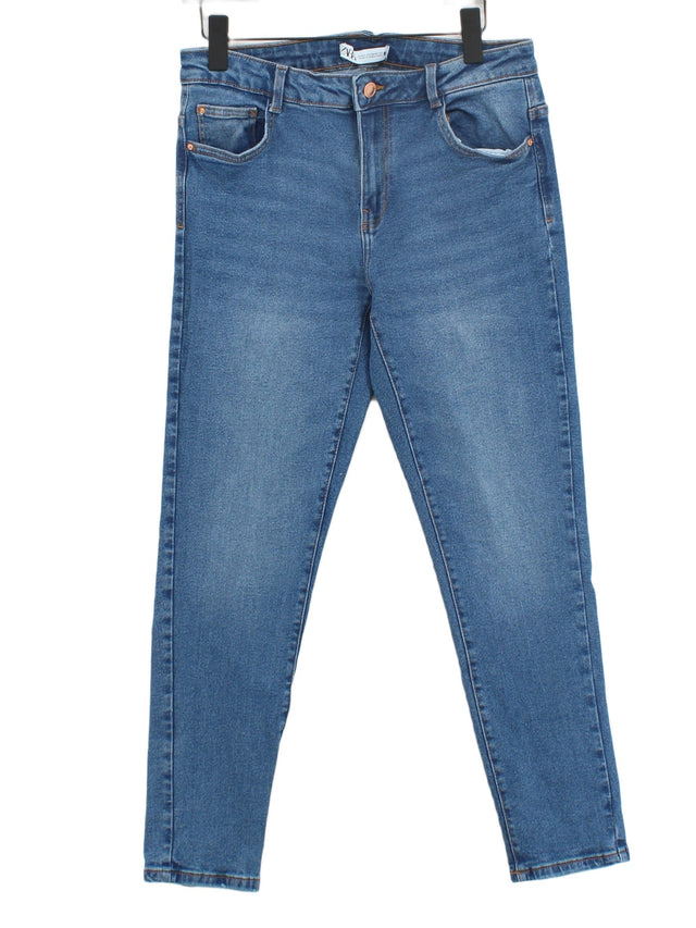 Zara Women's Jeans UK 14 Blue Cotton with Elastane