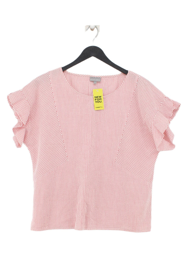 Oliver Bonas Women's Top UK 12 Pink 100% Cotton