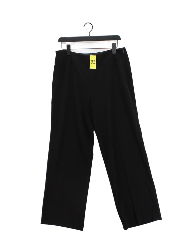 Jacques Vert Women's Trousers W 32 in Black Polyester with Elastane, Viscose