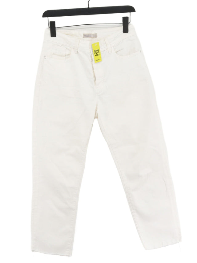 Zara Basic Women's Jeans UK 8 White 100% Cotton